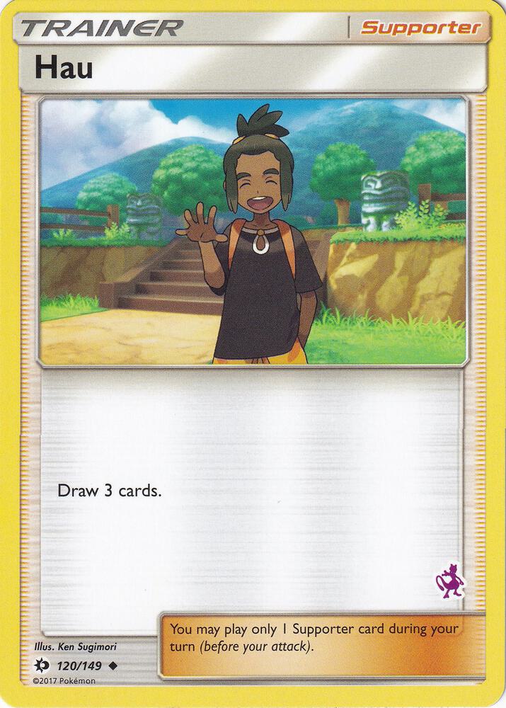 Hau (Mewtwo Stamped) 120/149 card from Battle Academy