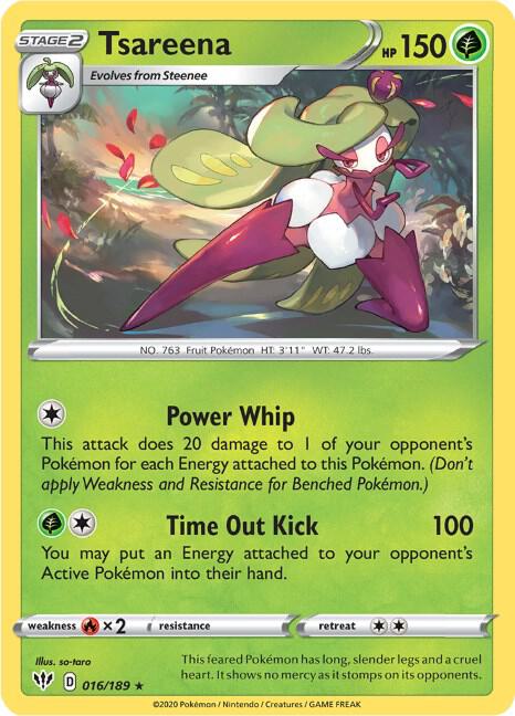 Tsareena 016/189 card from SWSH03: Darkness Ablaze