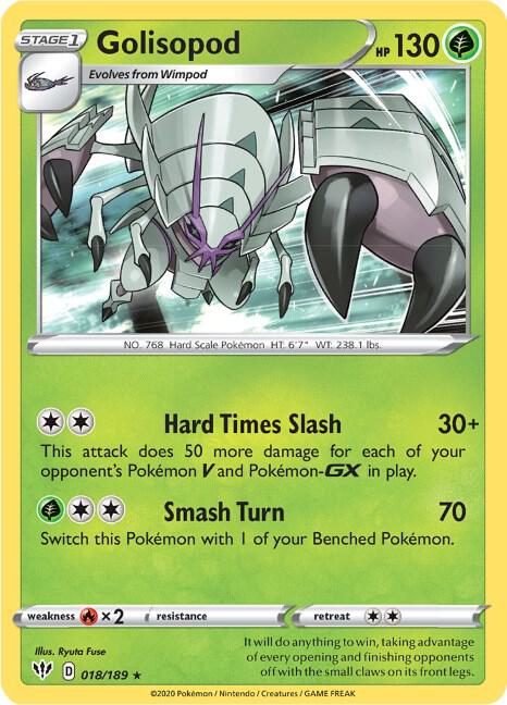Golisopod 018/189 card from SWSH03: Darkness Ablaze