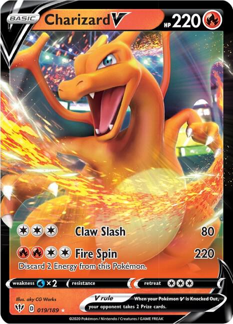 Charizard V 019/189 card from SWSH03: Darkness Ablaze
