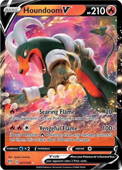Houndoom V 021/189 card from SWSH03: Darkness Ablaze