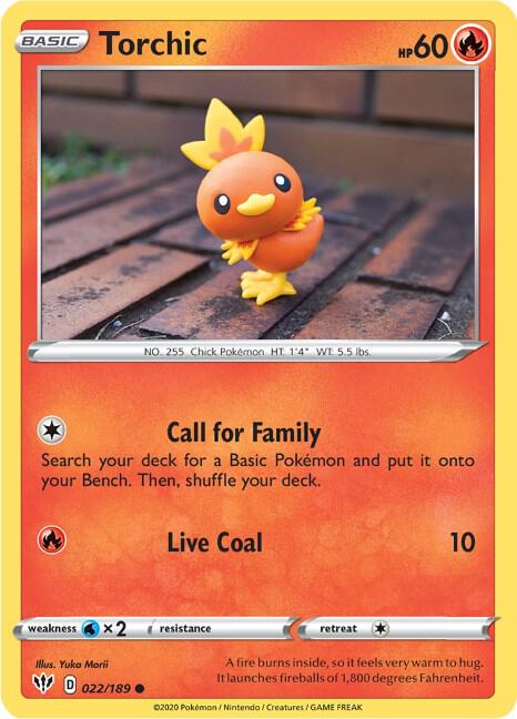 Torchic 022/189 card from SWSH03: Darkness Ablaze