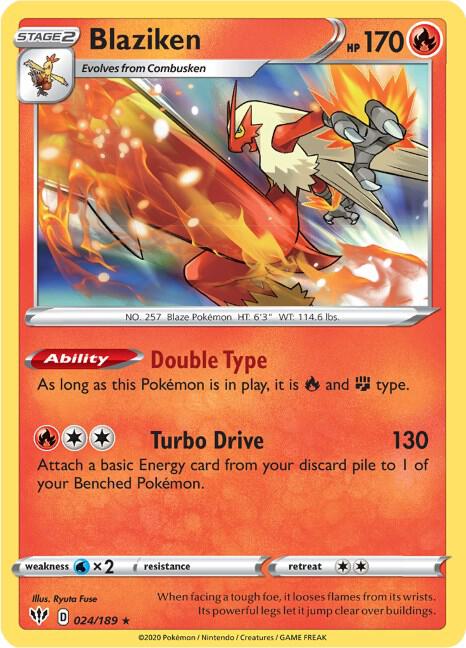 Blaziken 024/189 card from SWSH03: Darkness Ablaze