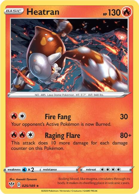 Heatran 025/189 card from SWSH03: Darkness Ablaze