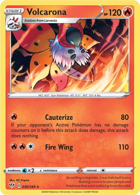 Volcarona 030/189 card from SWSH03: Darkness Ablaze