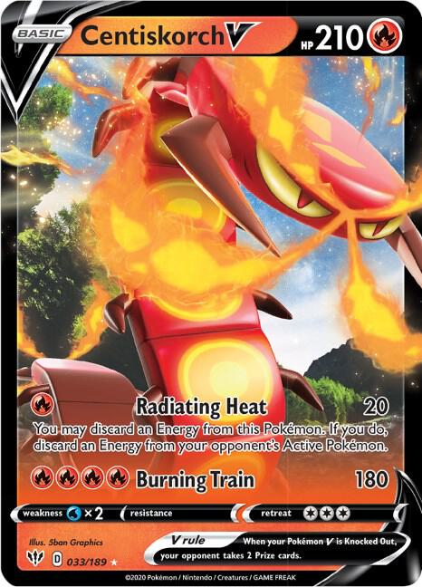 Centiskorch V 033/189 card from SWSH03: Darkness Ablaze
