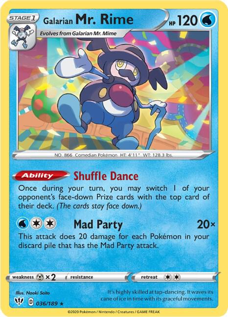 Galarian Mr. Rime 036/189 card from SWSH03: Darkness Ablaze