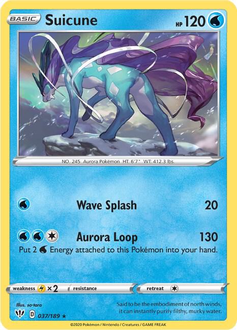Suicune 037/189 card from SWSH03: Darkness Ablaze
