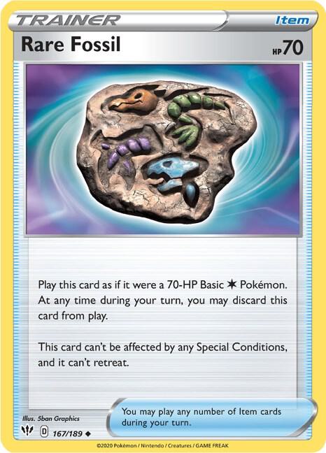 Rare Fossil 167/189 card from SWSH03: Darkness Ablaze
