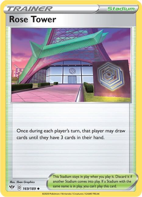 Rose Tower 169/189 card from SWSH03: Darkness Ablaze