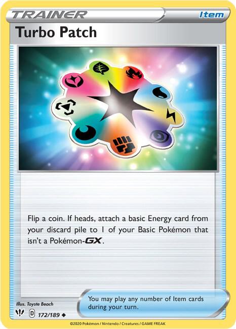 Turbo Patch 172/189 card from SWSH03: Darkness Ablaze