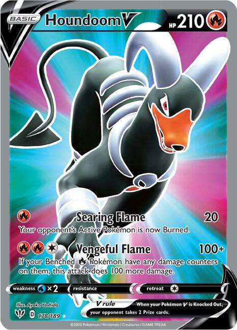 Houndoom V (Full Art) 178/189 card from SWSH03: Darkness Ablaze