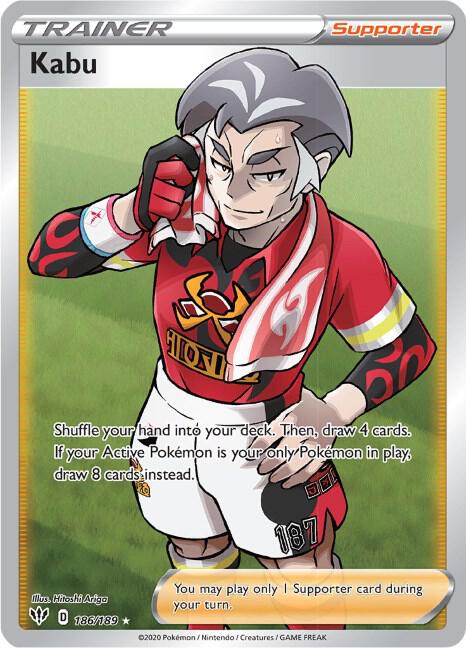 Kabu (Full Art) 186/189 card from SWSH03: Darkness Ablaze