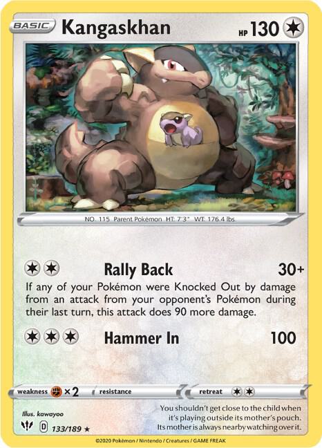 Kangaskhan 133/189 card from SWSH03: Darkness Ablaze