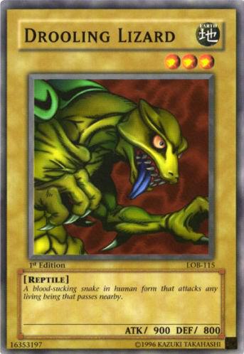 Drooling Lizard LOB-115 card from The Legend of Blue Eyes White Dragon