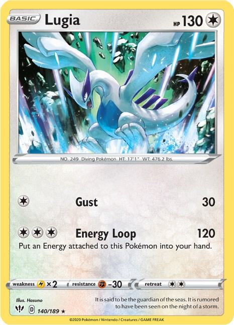 Lugia 140/189 card from SWSH03: Darkness Ablaze