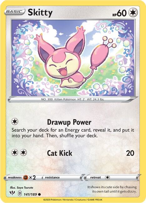 Skitty 141/189 card from SWSH03: Darkness Ablaze