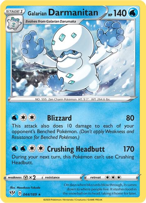 Galarian Darmanitan (44) 044/189 card from SWSH03: Darkness Ablaze