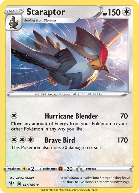 Staraptor 147/189 card from SWSH03: Darkness Ablaze