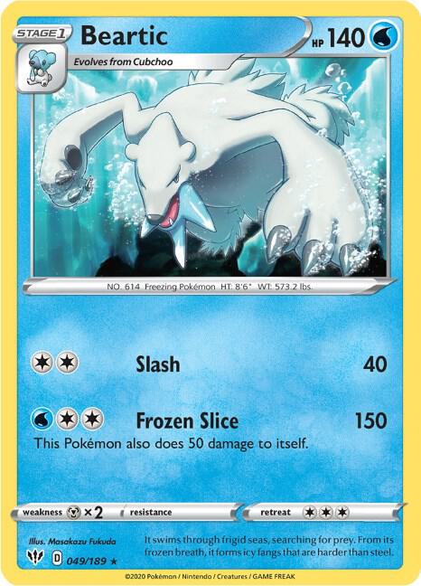 Beartic 049/189 card from SWSH03: Darkness Ablaze