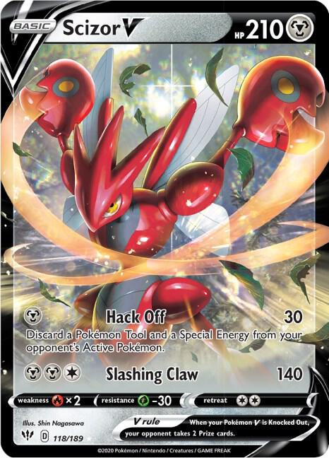 Scizor V 118/189 card from SWSH03: Darkness Ablaze