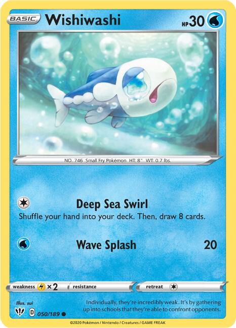 Wishiwashi 050/189 card from SWSH03: Darkness Ablaze