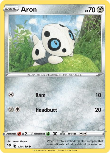 Aron 121/189 card from SWSH03: Darkness Ablaze