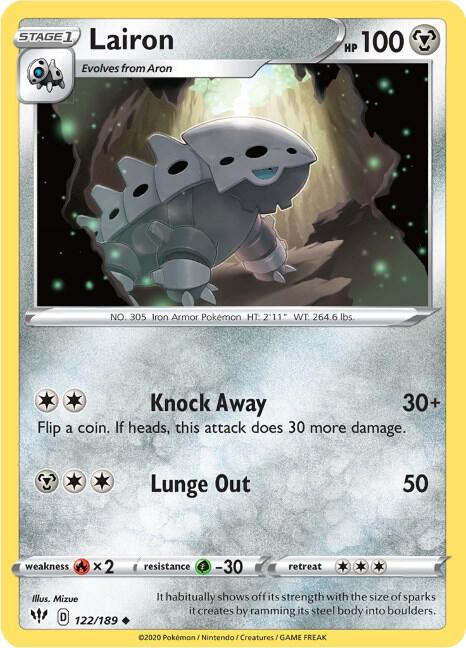 Lairon 122/189 card from SWSH03: Darkness Ablaze