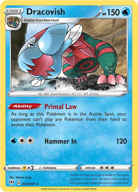 Dracovish 053/189 card from SWSH03: Darkness Ablaze