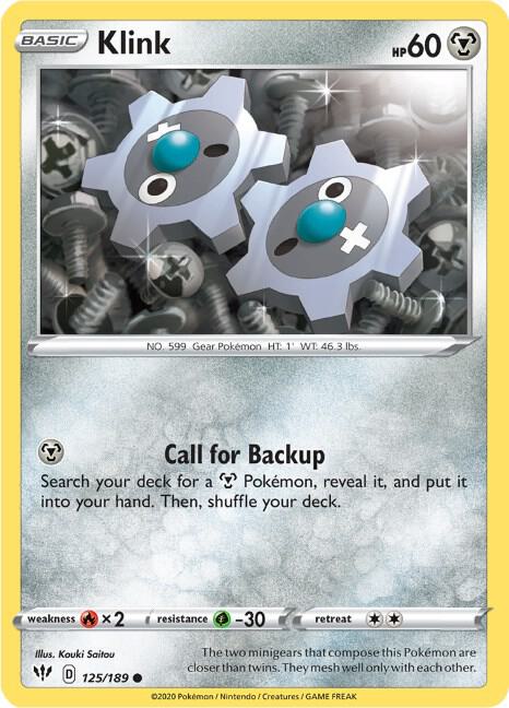 Klink 125/189 card from SWSH03: Darkness Ablaze