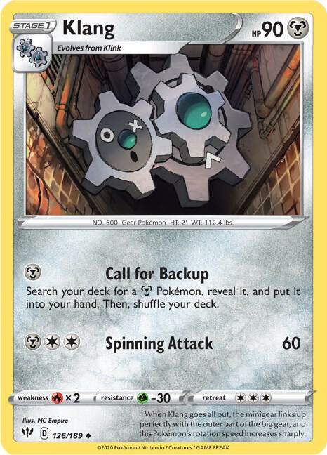 Klang 126/189 card from SWSH03: Darkness Ablaze