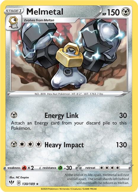 Melmetal 130/189 card from SWSH03: Darkness Ablaze