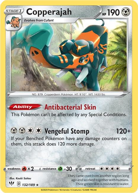 Copperajah 132/189 card from SWSH03: Darkness Ablaze