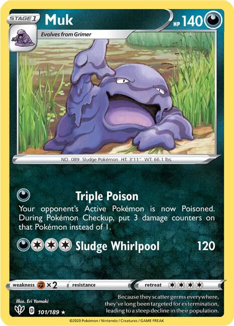 Muk 101/189 card from SWSH03: Darkness Ablaze