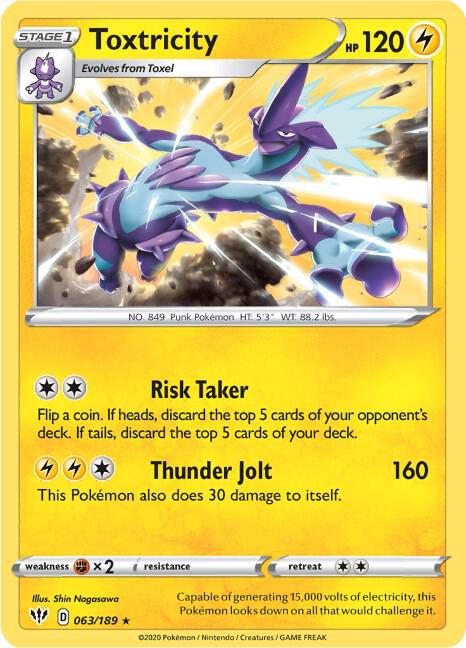 Toxtricity 063/189 card from SWSH03: Darkness Ablaze
