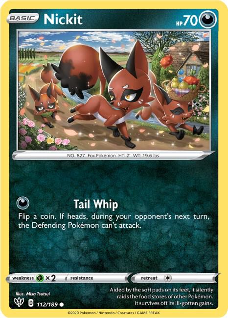 Nickit 112/189 card from SWSH03: Darkness Ablaze