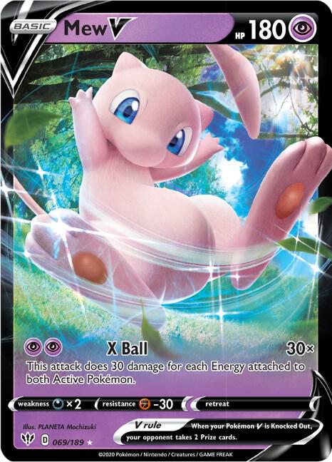 Mew V 069/189 card from SWSH03: Darkness Ablaze
