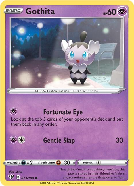 Gothita 073/189 card from SWSH03: Darkness Ablaze