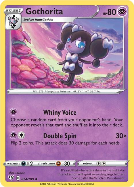Gothorita 074/189 card from SWSH03: Darkness Ablaze