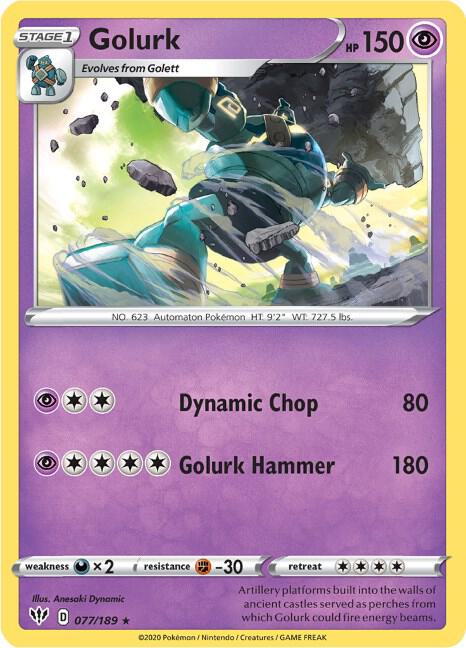 Golurk 077/189 card from SWSH03: Darkness Ablaze