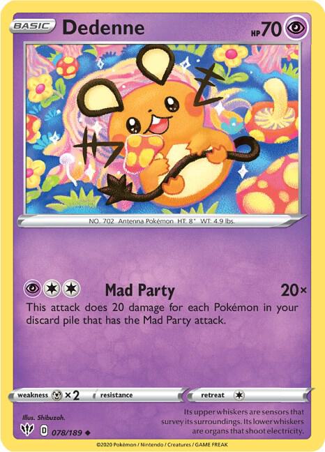 Dedenne 078/189 card from SWSH03: Darkness Ablaze