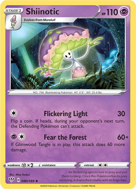 Shiinotic 080/189 card from SWSH03: Darkness Ablaze
