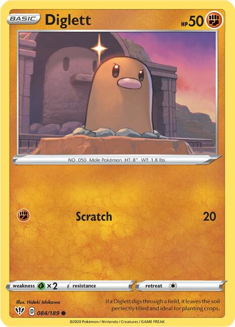 Diglett 084/189 card from SWSH03: Darkness Ablaze