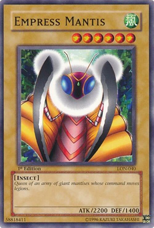 Empress Mantis LON-040 card from Labyrinth of Nightmare