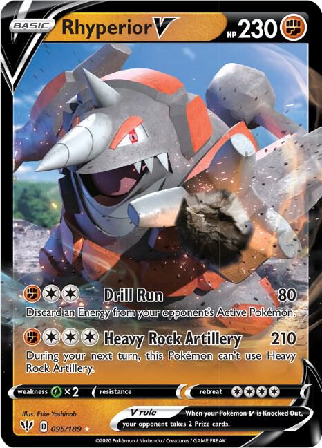 Rhyperior V 095/189 card from SWSH03: Darkness Ablaze