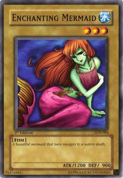 Enchanting Mermaid LOB-084 card from The Legend of Blue Eyes White Dragon
