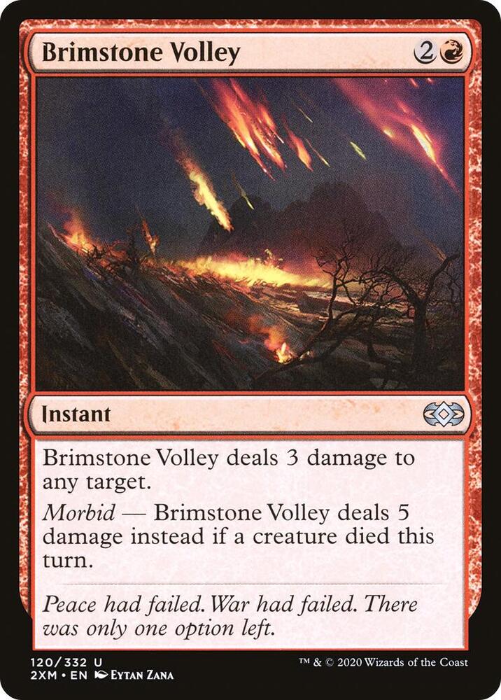 Brimstone Volley 120 card from Double Masters