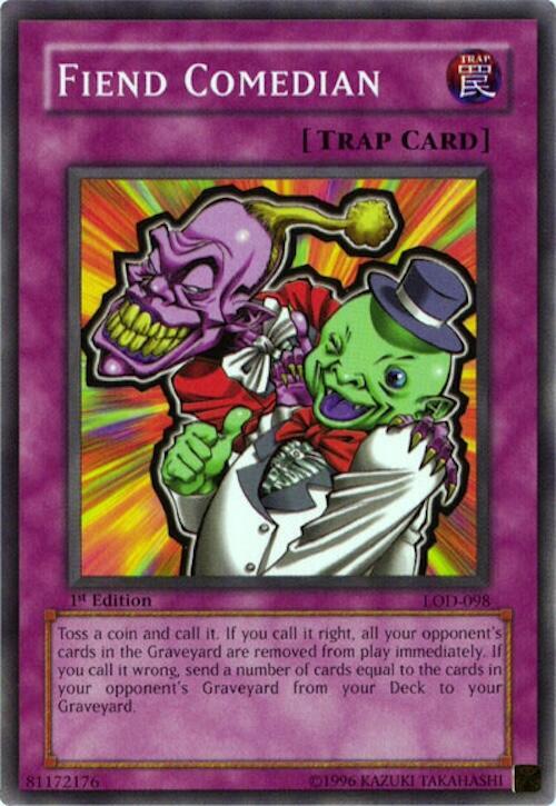Fiend Comedian LOD-098 card from Legacy of Darkness