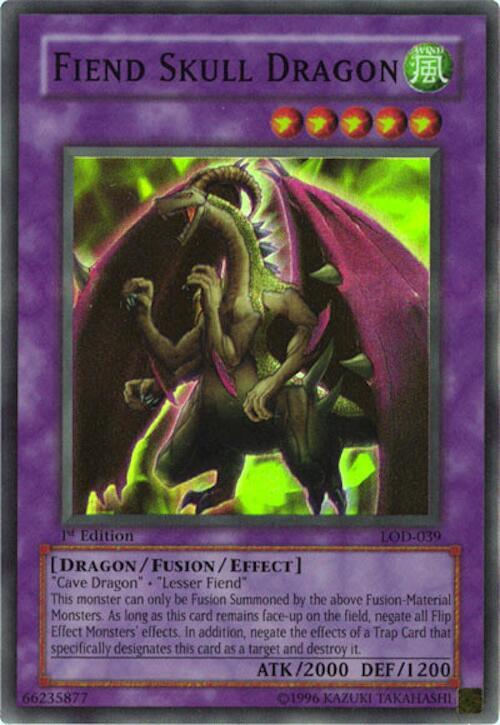Fiend Skull Dragon LOD-039 card from Legacy of Darkness