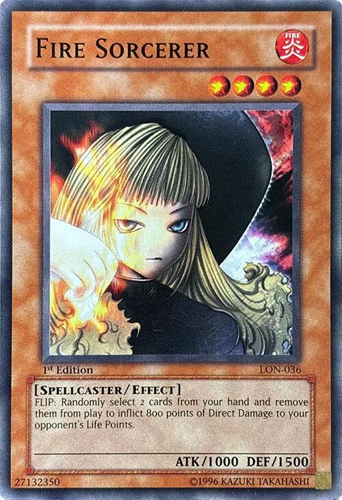 Fire Sorcerer LON-036 card from Labyrinth of Nightmare